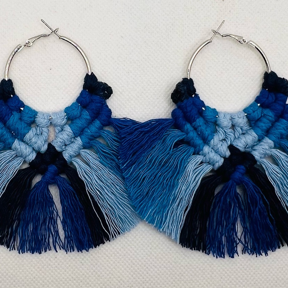 Blue Ombre Hoop Earrings